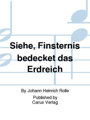 Book cover for Siehe, Finsternis bedecket das Erdreich