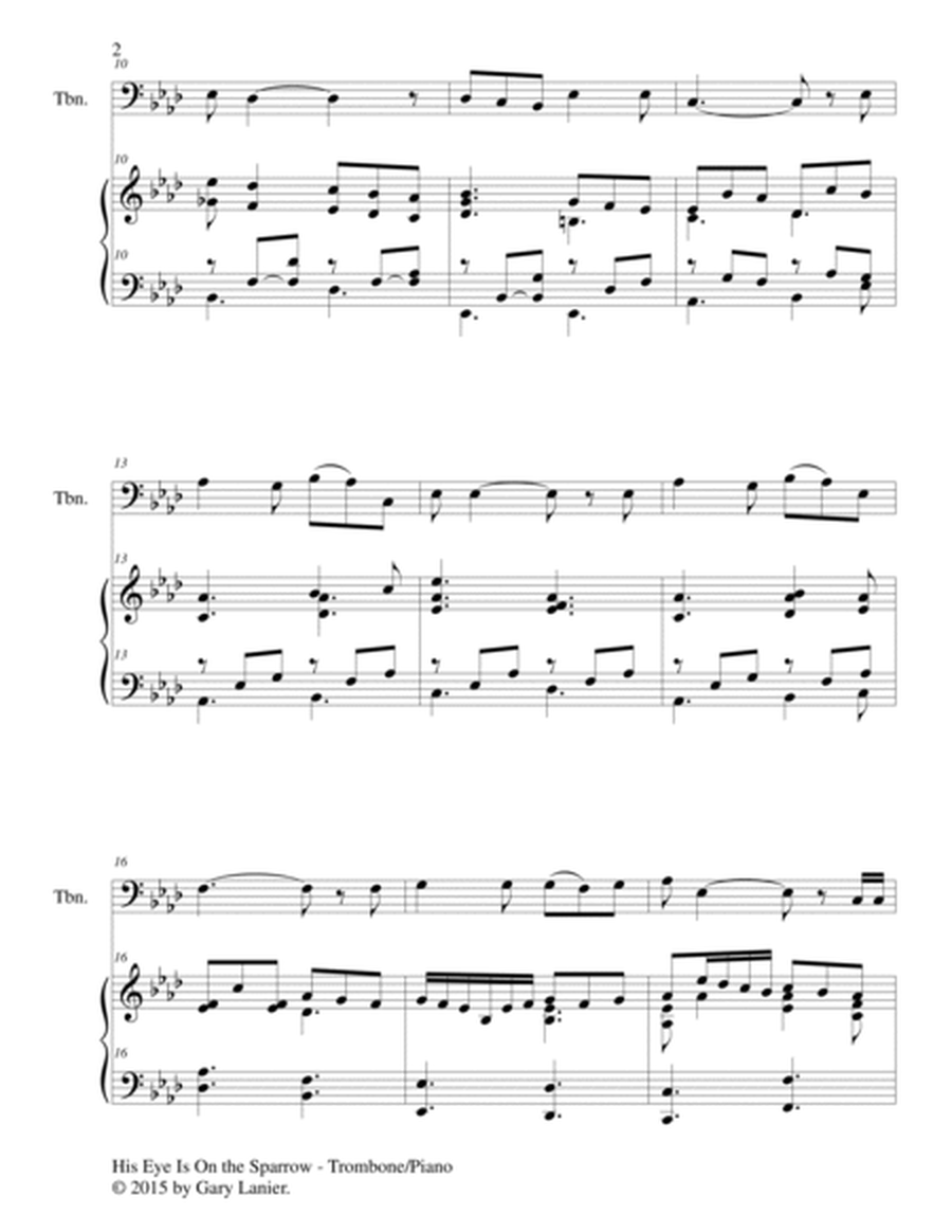 HIS EYE IS ON THE SPARROW (Duet – Trombone and Piano/Score and Parts) image number null