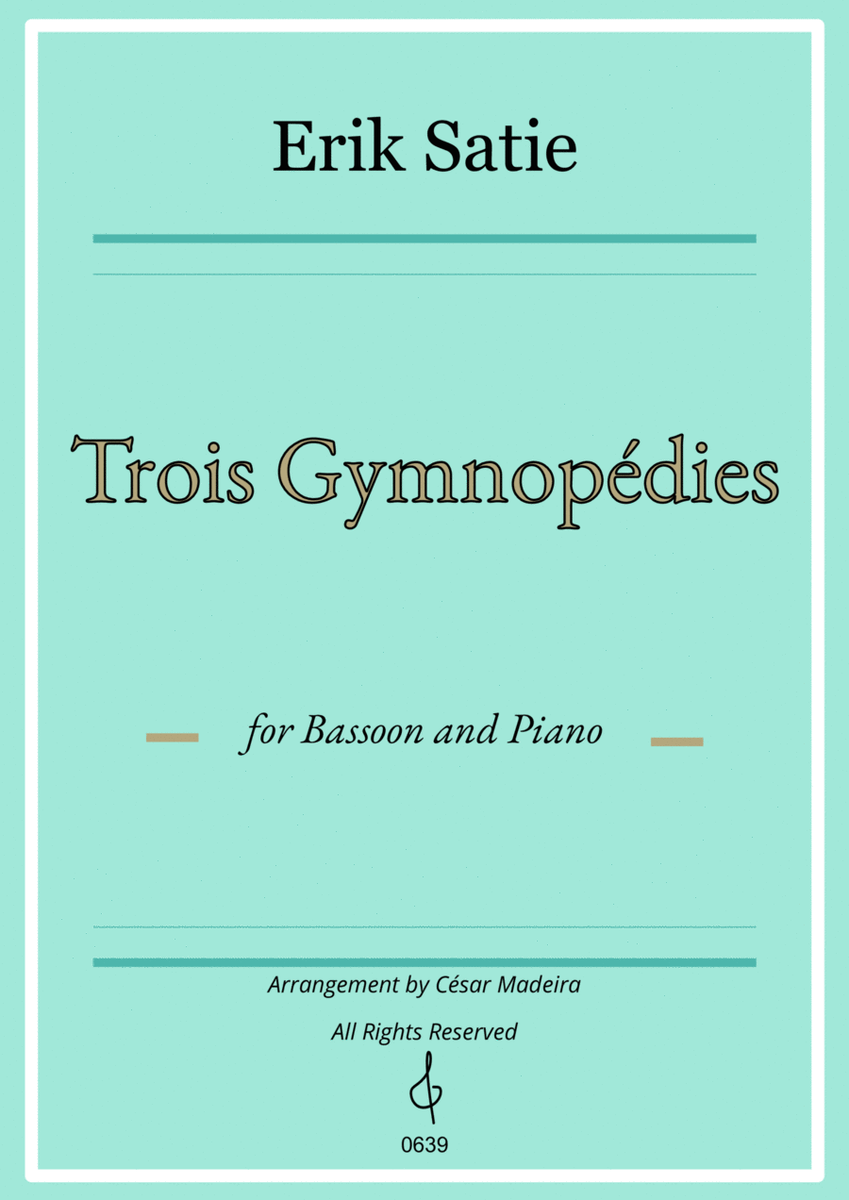 Three Gymnopedies by Satie - Bassoon and Piano (Full Score) image number null