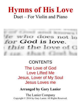 Book cover for Gary Lanier: Hymns of His Love (Duets for Violin & Piano)