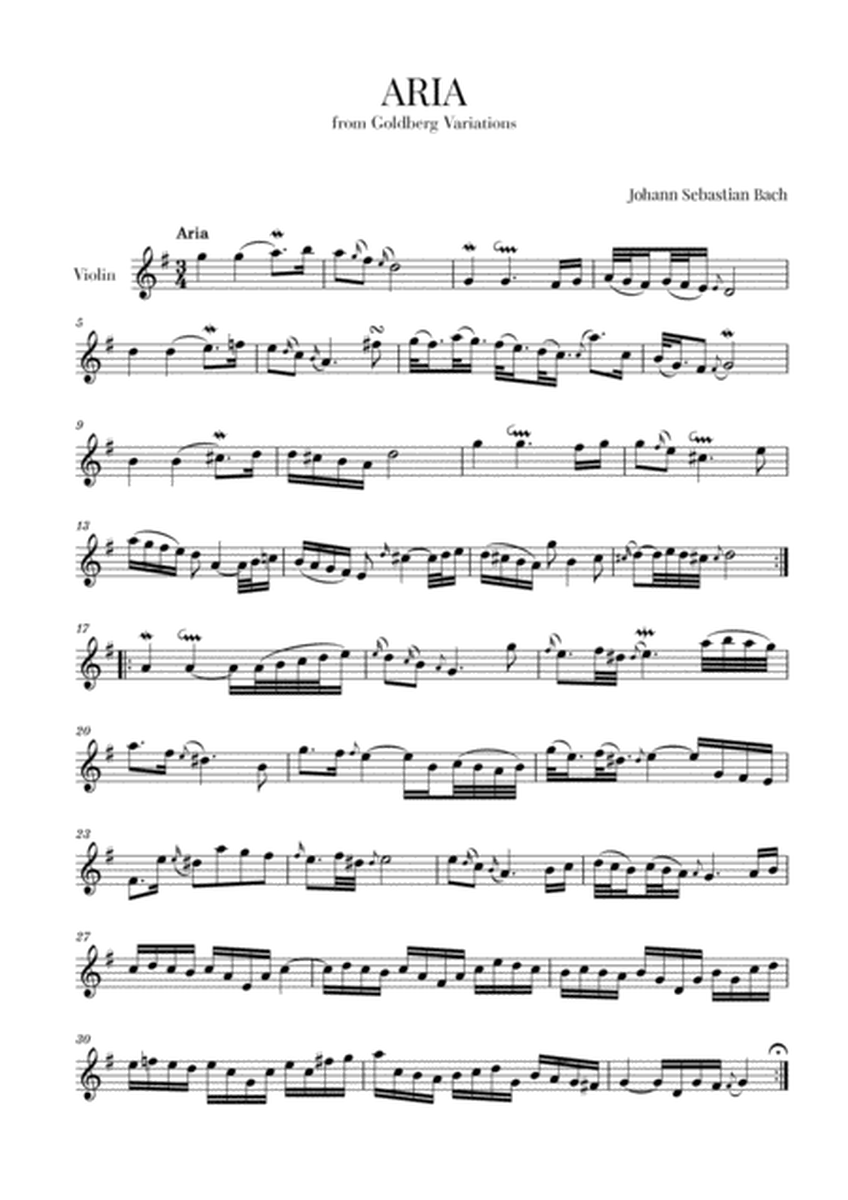 Aria (from Goldberg Variations - BWV 988) for Violin image number null