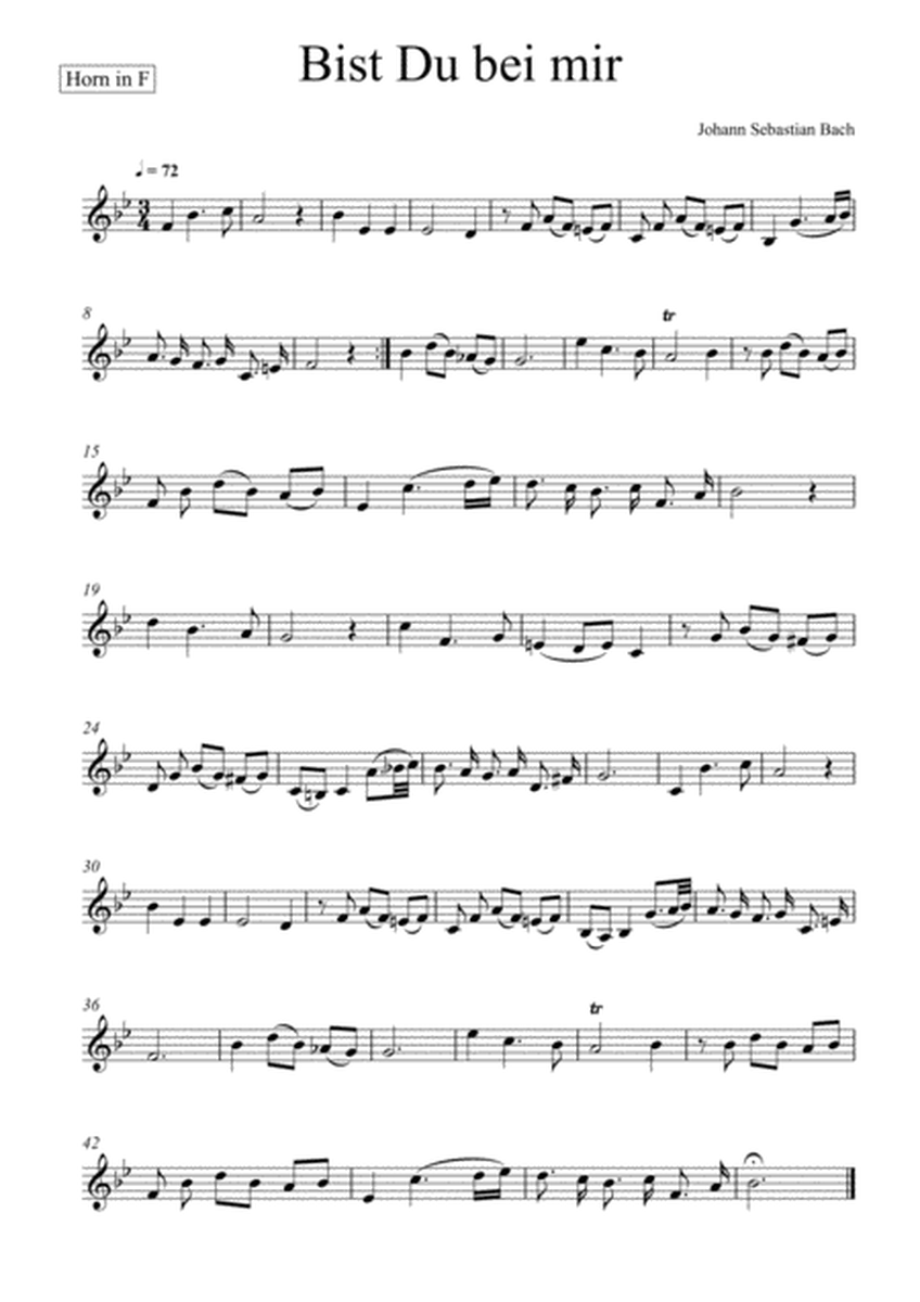 Johann Sebastian Bach - Bist du bei mir (Horn Solo) image number null