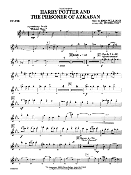 flute sheet music harry potter