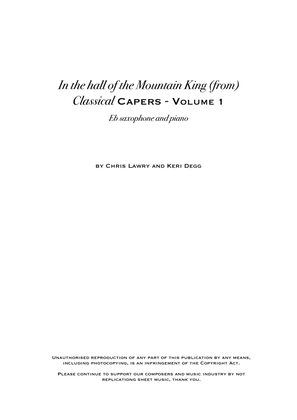 Book cover for In the hall of the mountain king (Grieg) (but not as you know it!) includes original sax solo - Eb s