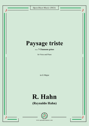 R. Hahn-Paysage triste,from '7 Chansons grises',in G Major