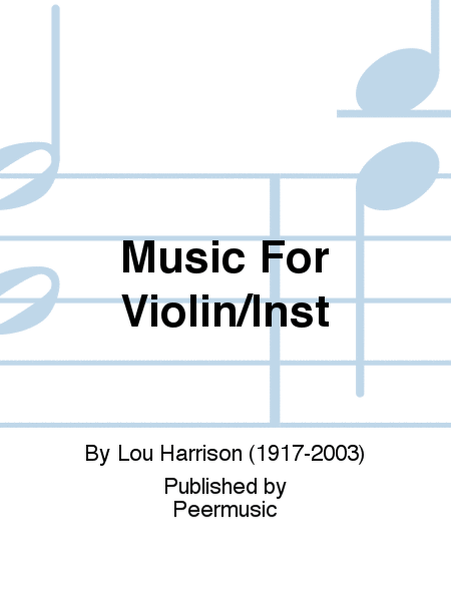 Music For Violin/Inst