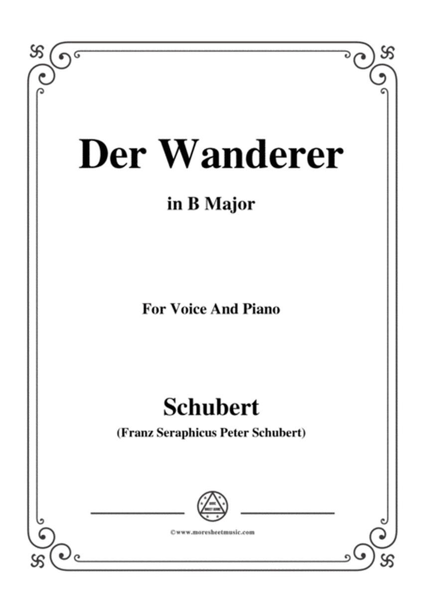 Schubert-Der Wanderer,Op.65 No.2,in B Major,for Voice&Piano image number null