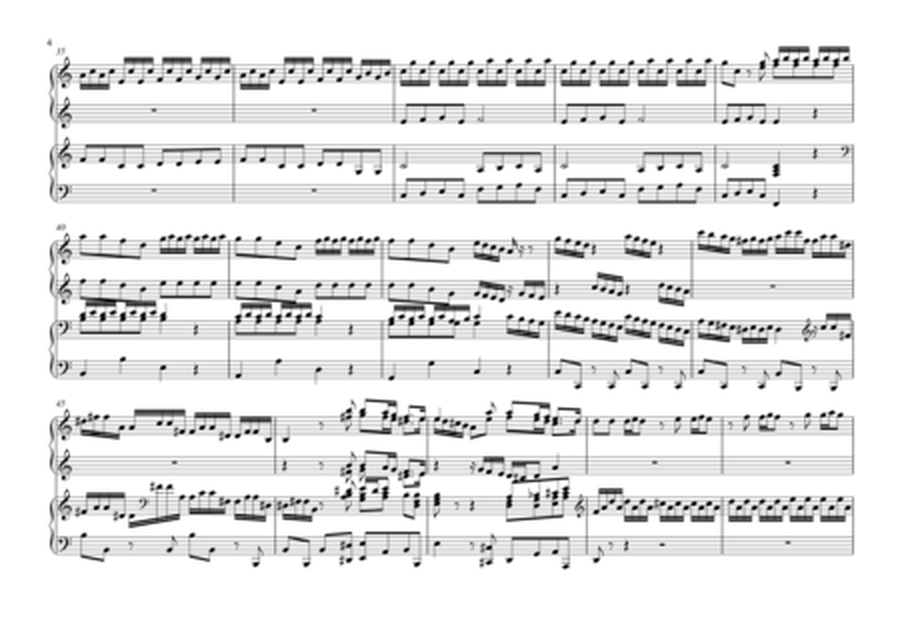 Vivaldi / Bach 2 Violin / Organ Concerto II in A minor arr Piano Duet, 1. Allegro, 2. Adagio, 3. Allegro image number null