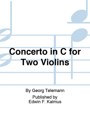 Book cover for Concerto in C for Two Violins, TWV 52:C2