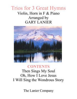 Book cover for Trios for 3 GREAT HYMNS (Violin & Horn in F with Piano and Parts)