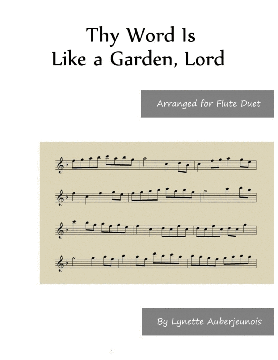 Thy Word Is Like a Garden, Lord - Flute Duet image number null