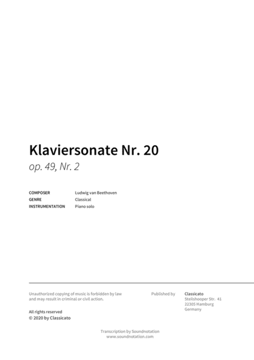 Klaviersonate Nr. 20 image number null