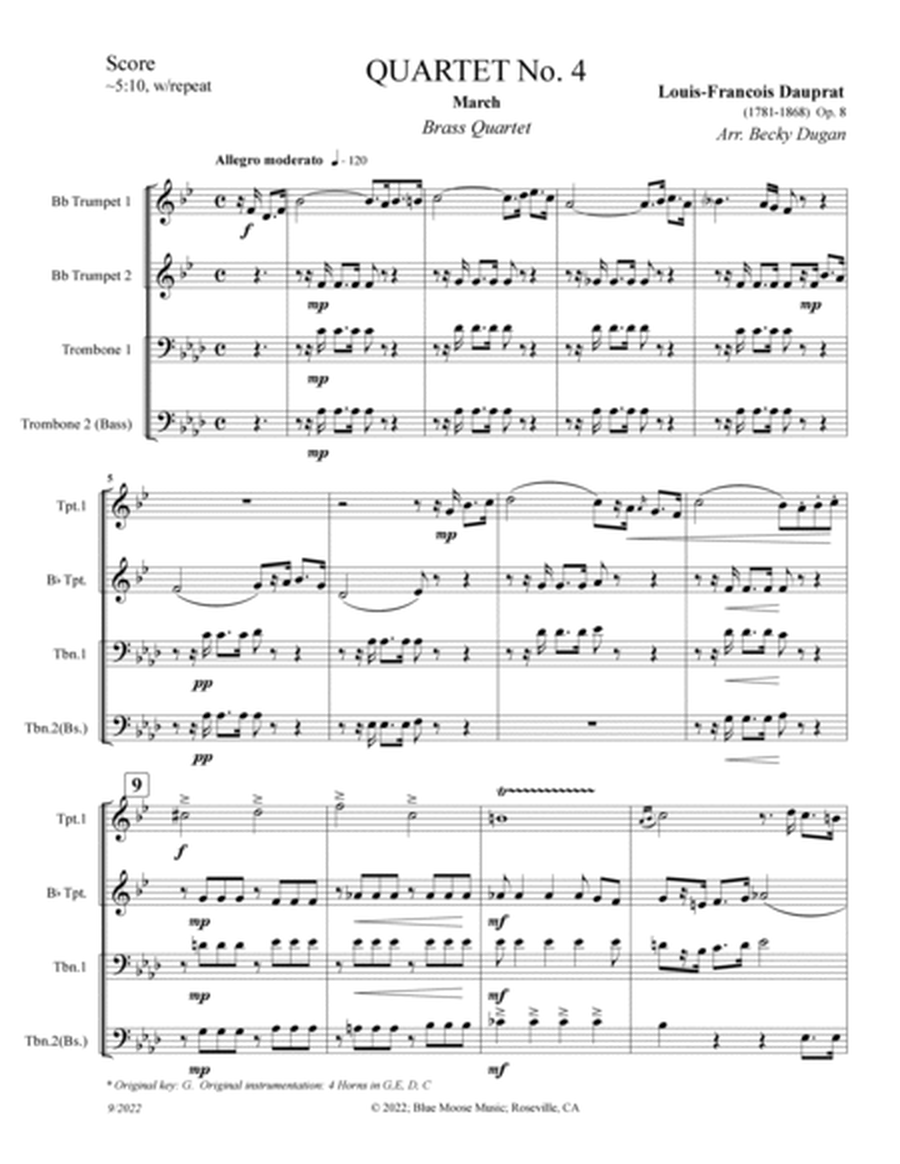 Quartet No.4, Opus 8: March Chamber Music - Digital Sheet Music
