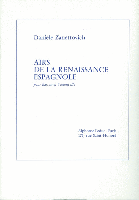 Airs De La Renaissance Espagnole (bassoon & Cello)