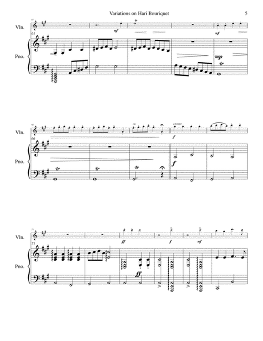 Variations on Hari Bouriquet for violin and piano image number null