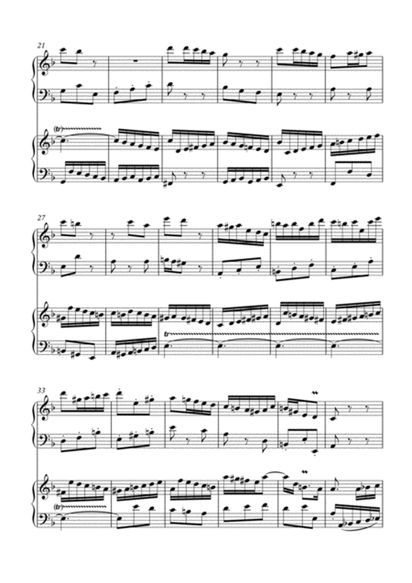 Bach 2 Part Invention No. 4 in D minor for 2 pianos, 4 hands (second piano part by Simon Peberdy) image number null
