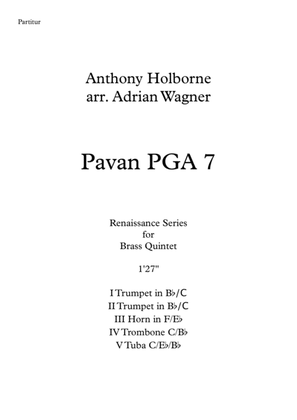 Book cover for Pavan PGA 7 (Anthony Holborne) Brass Quintet arr. Adrian Wagner