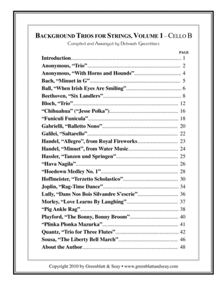 Background Trios for Strings, Volume 1 - Cello B