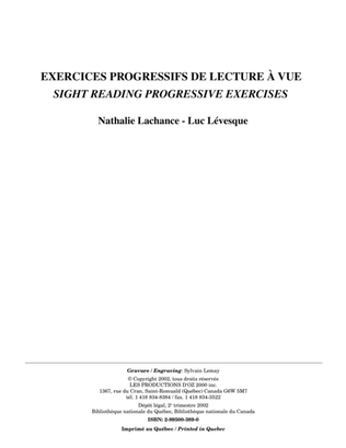 Book cover for Exercices progressifs de lecture à vue