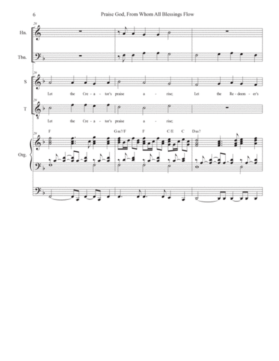 Praise God, From Whom All Blessings Flow (2-part choir - (Sop. & Ten.) (Full Score) - Score Only image number null