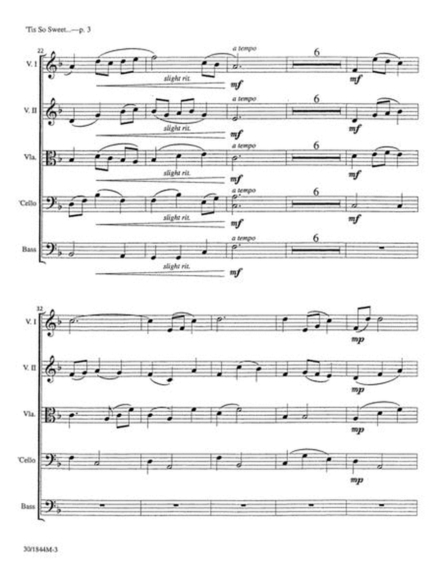 'Tis so Sweet to Trust in Jesus - String Score