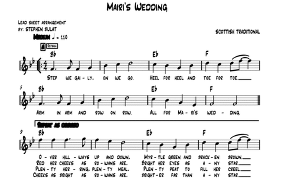 Mairi's Wedding (Scottish Traditional) - Lead sheet (key of Bb)