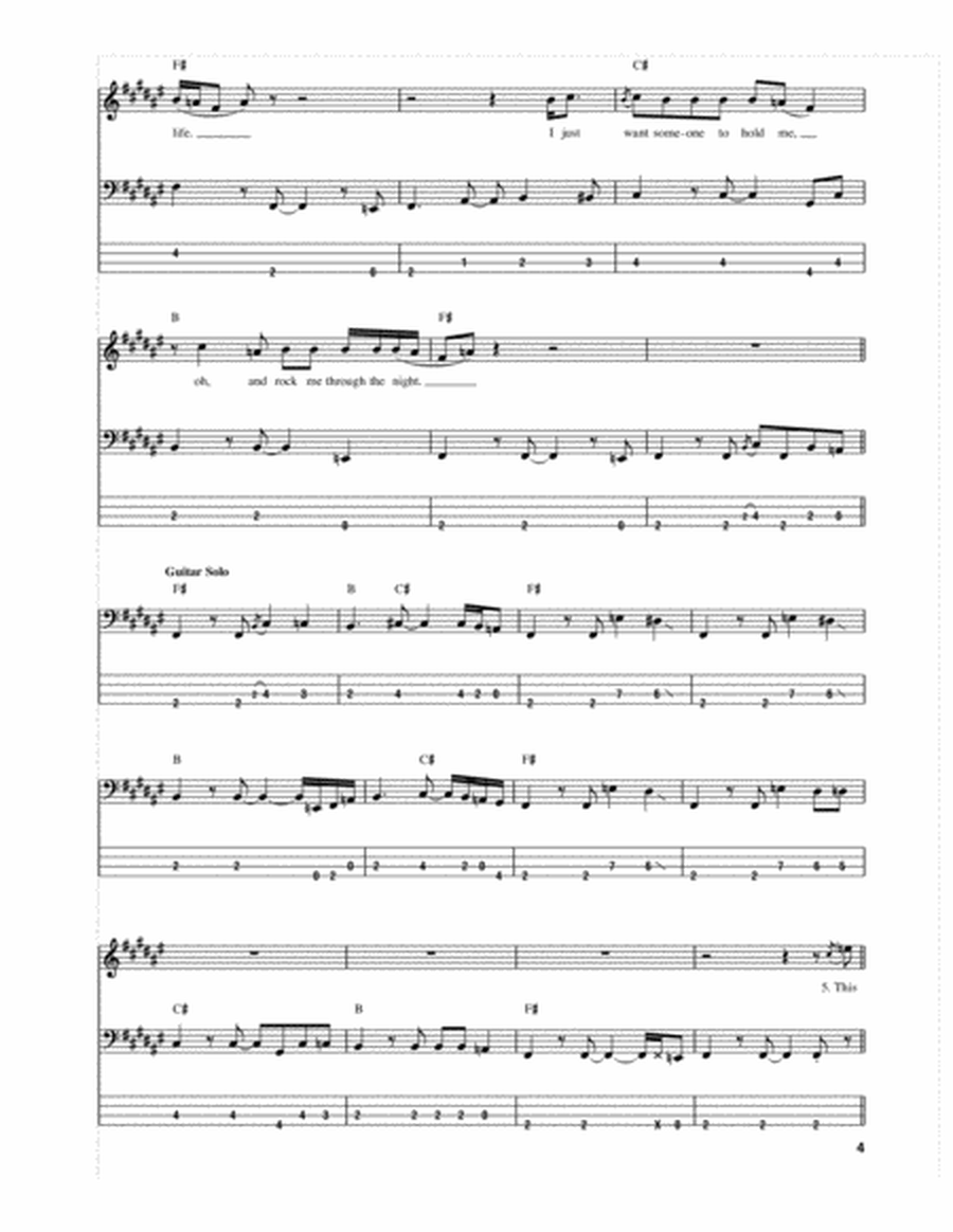 Give Me One Reason by Tracy Chapman Guitar Tablature - Digital Sheet Music