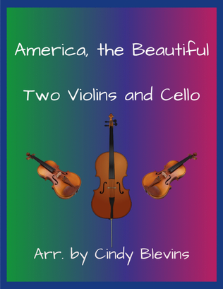 Book cover for America, the Beautiful, for Two Violins and Cello