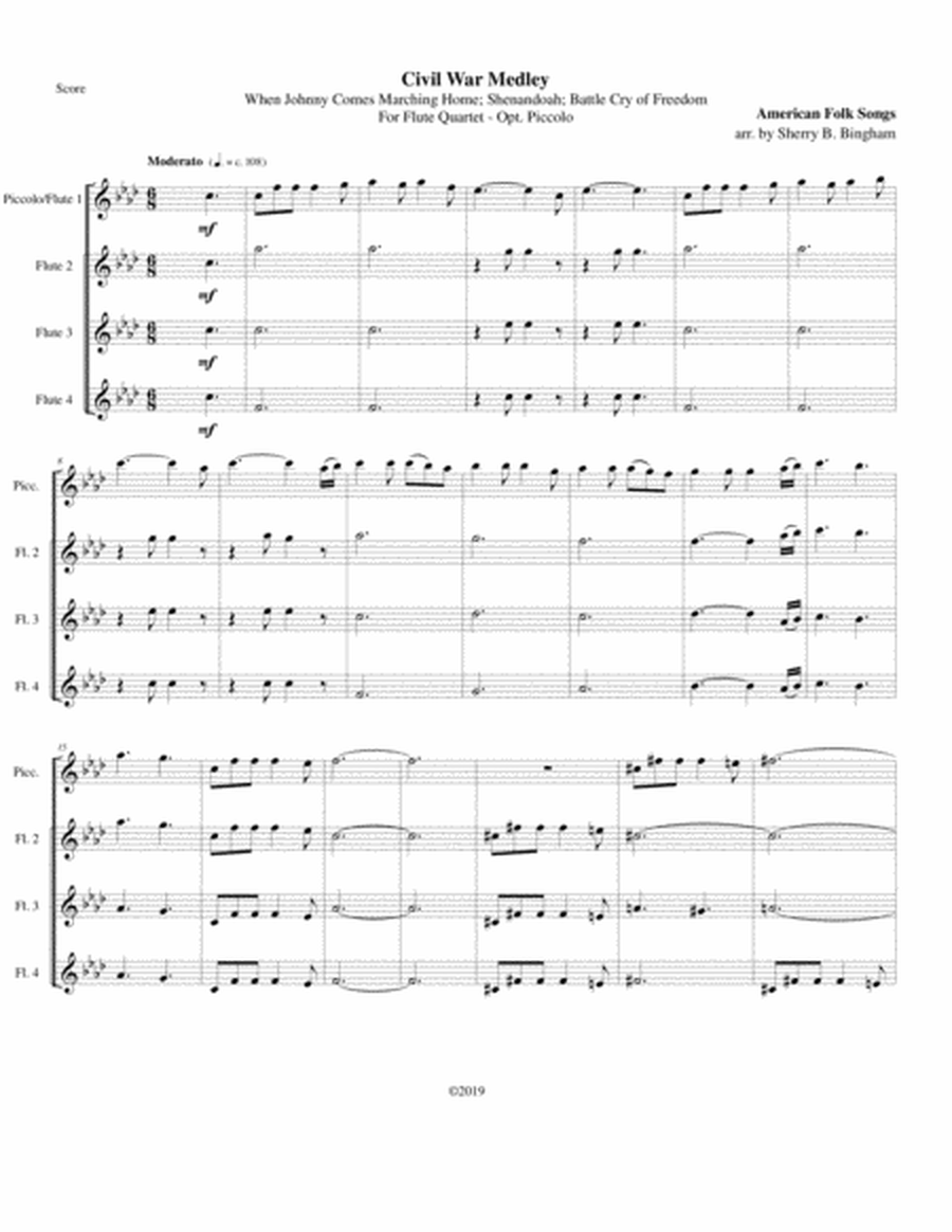 Civil War Medley - For Flute Quartet image number null