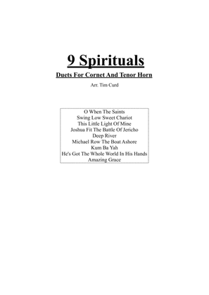 Book cover for 9 Spirituals, Duets For Cornet And Tenor Horn