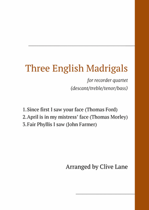 Three English Madrigals for recorder quartet