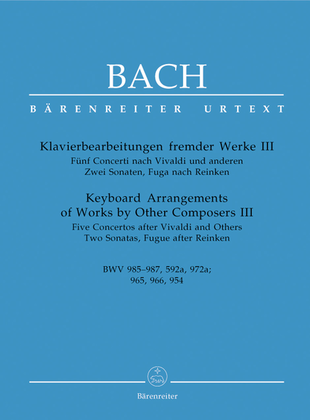 Book cover for Keyboard Arrangements Of Works By Other Composers, Volume III