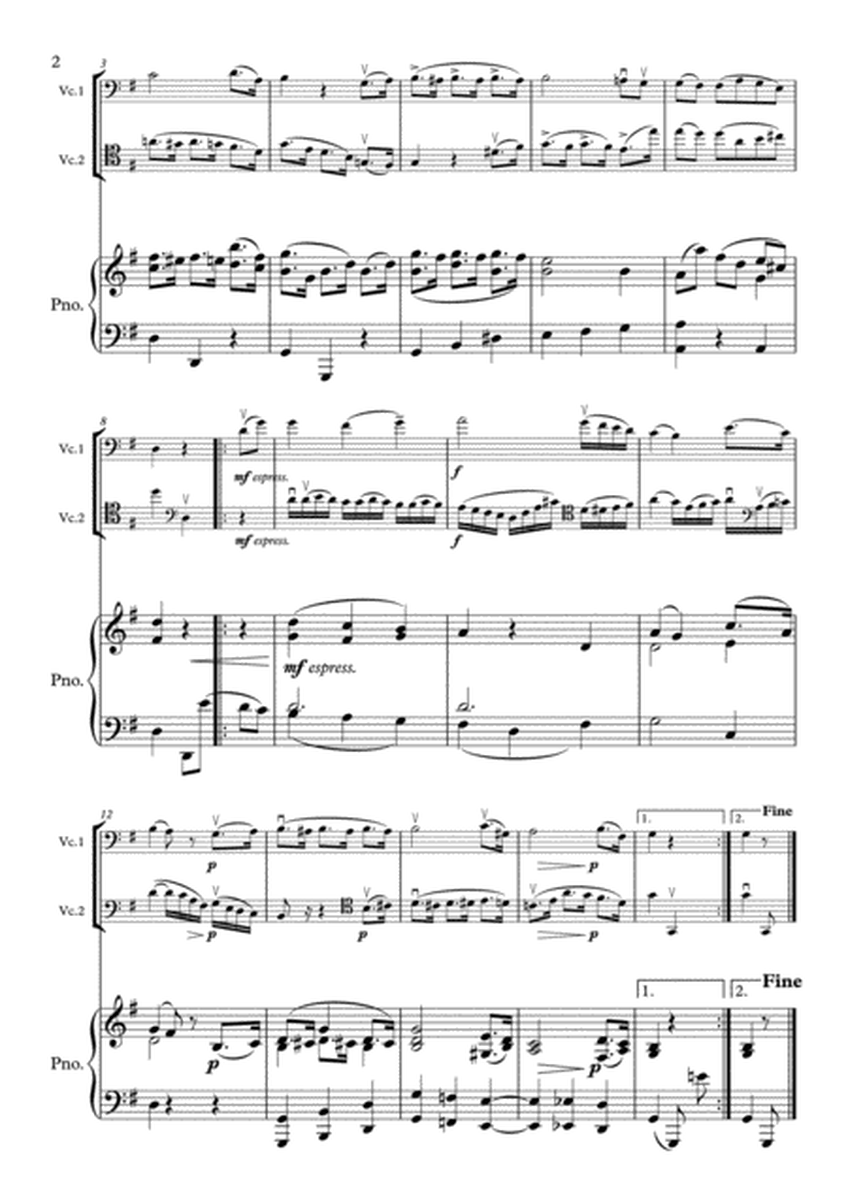 Beethoven - Minuet in G - 2nd. Cello Part & New Piano Part- Suzuki Bk.3