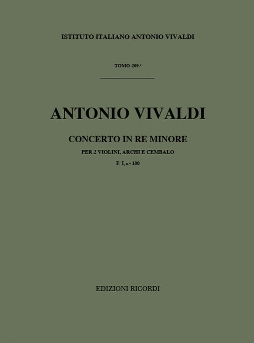 Concerto Per 2 Violini, Archi e BC In Re Min Rv514
