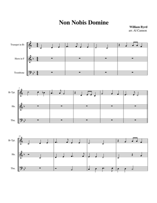 Book cover for Non nobis domine (William Byrd) for Brass Trio