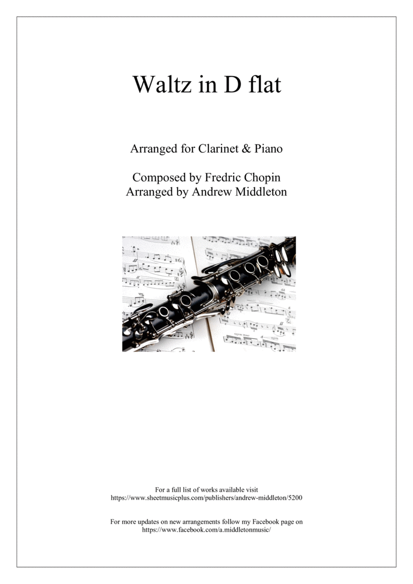 Waltz in D Flat, Op. 64, No. 1 arranged for Clarinet and Piano image number null