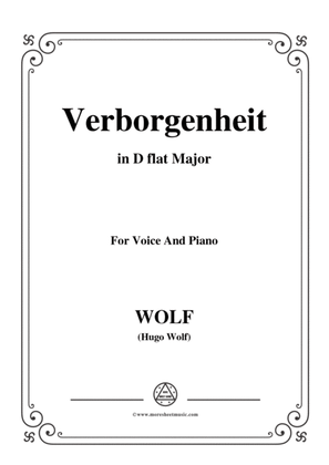 Book cover for Wolf-Verborgenheit in D flat Major,for Voice and Piano