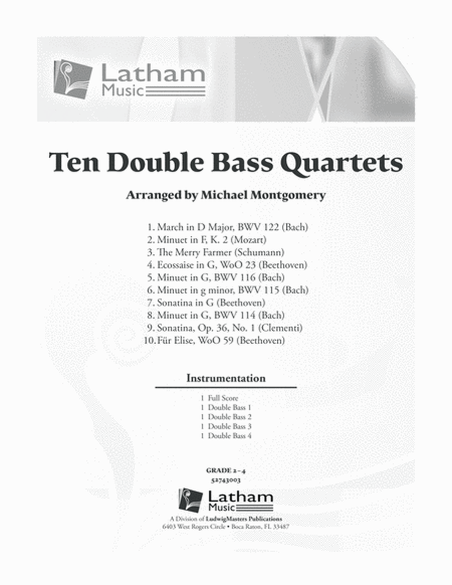 Ten Double Bass Quartets image number null