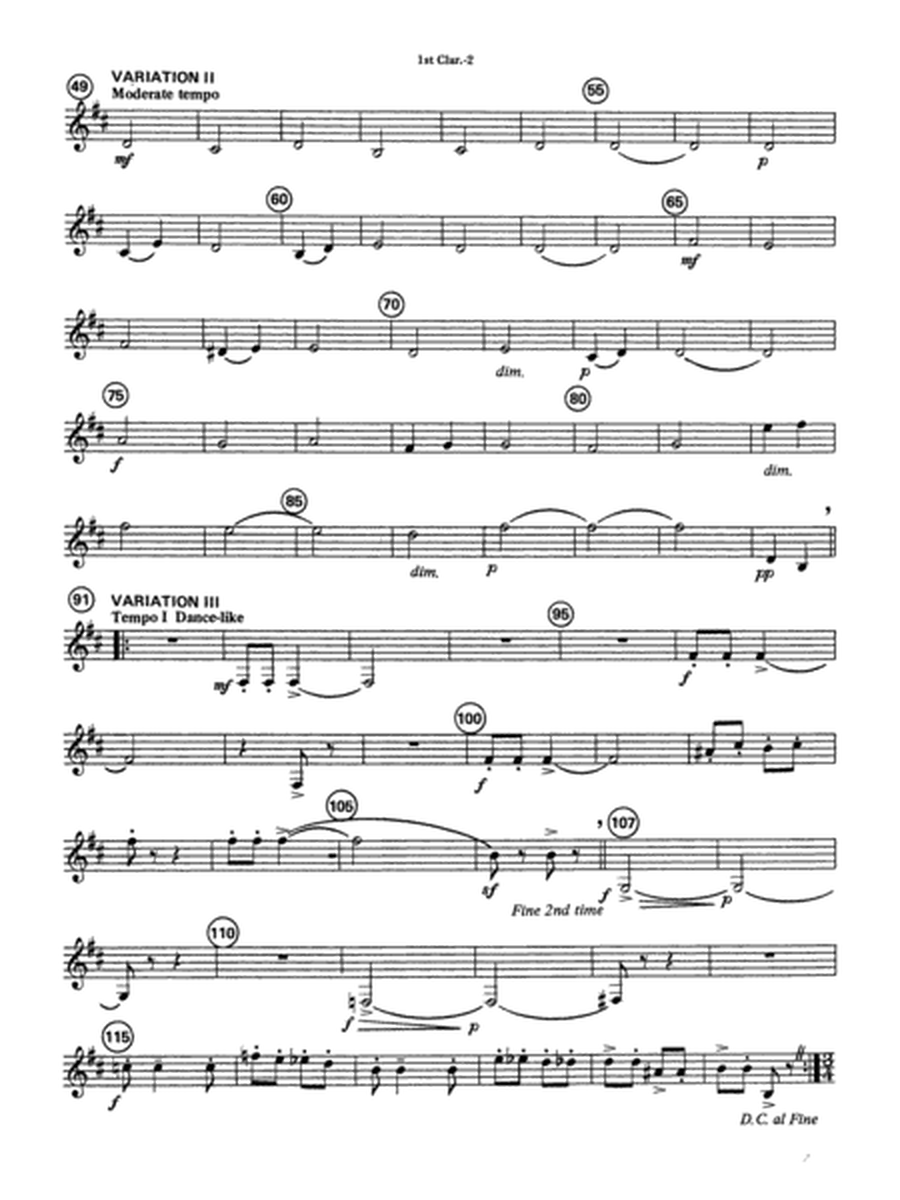 Variations on a Paganini Theme: 1st B-flat Clarinet