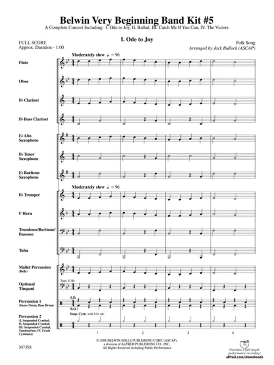 Belwin Very Beginning Band Kit #5 (score only) by Jack Bullock Concert Band - Sheet Music
