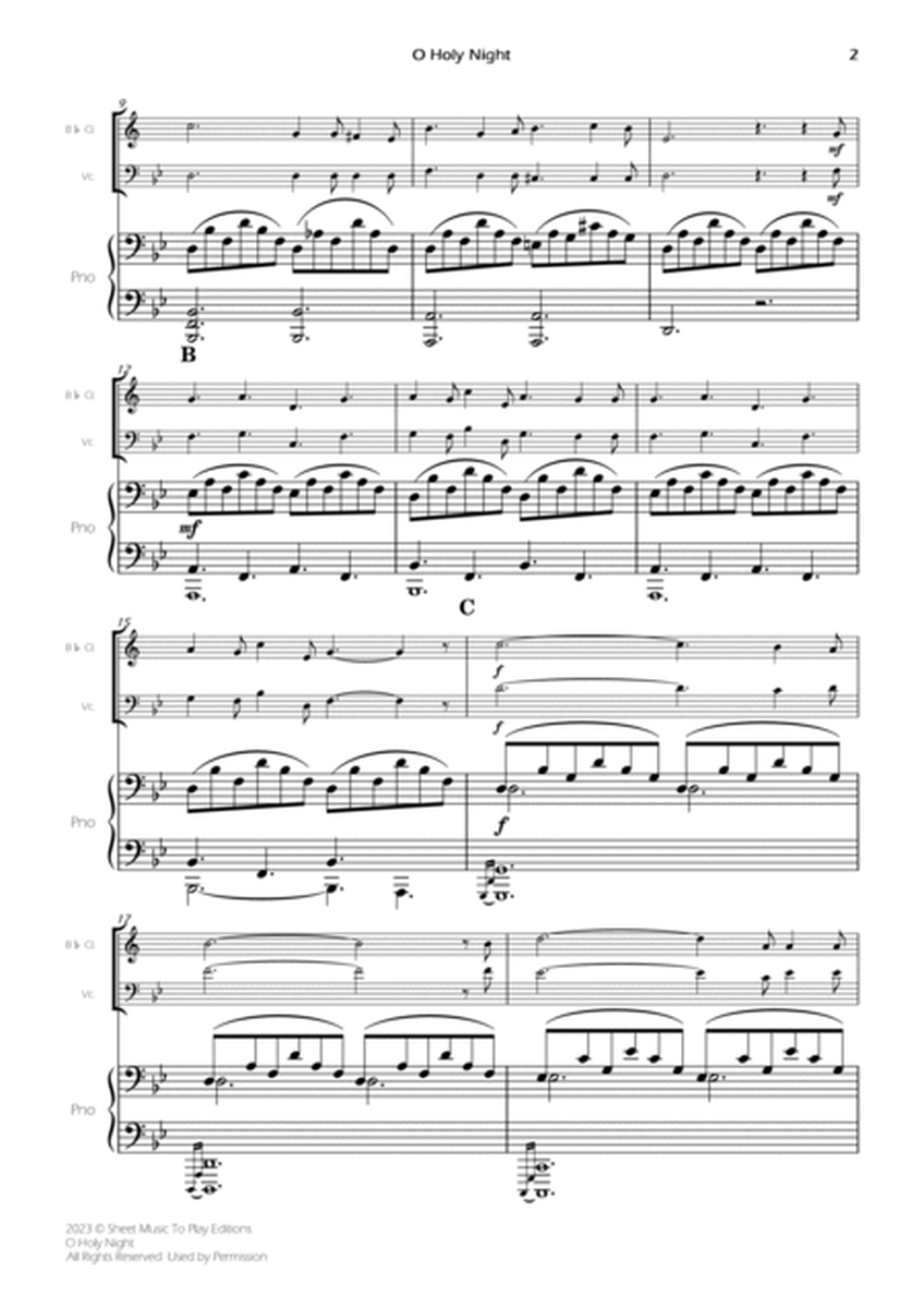 O Holy Night - Bb Clarinet, Cello and Piano (Full Score) - Score Only image number null