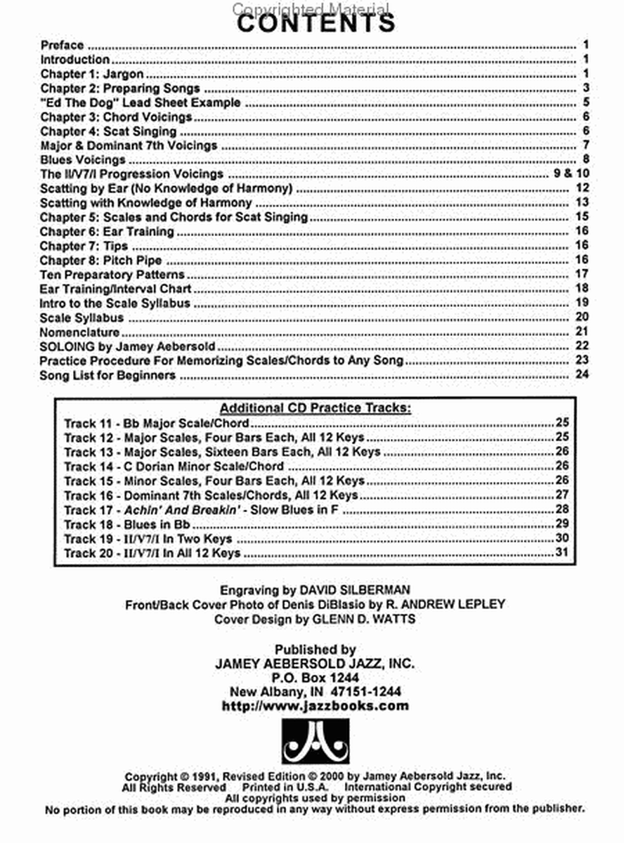 Guide For Jazz And Scat Vocalists - A Survival Manual image number null