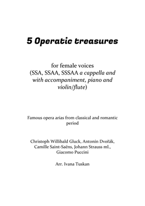 Book cover for 5 Operatic Treasures for female voices (SSA, SSAA, SSSAA)