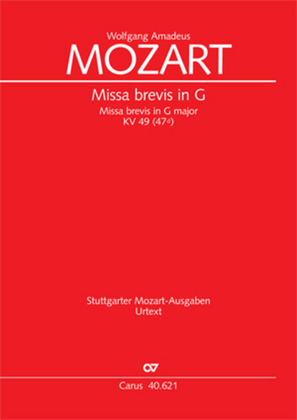 Book cover for Missa brevis in G major