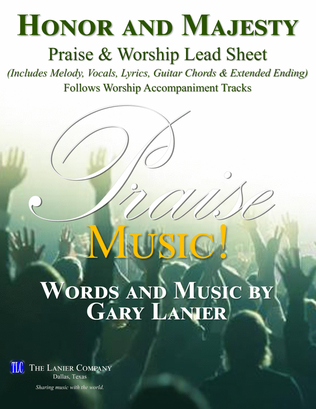 Book cover for HONOR AND MAJESTY, Praise & Worship Lead Sheet w/Extended Ending (Melody, Vocals, Lyrics & Chords)