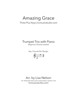 Book cover for Amazing Grace - Trumpet Trio with Piano Accompaniment