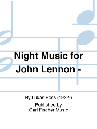 Book cover for Night Music for John Lennon -