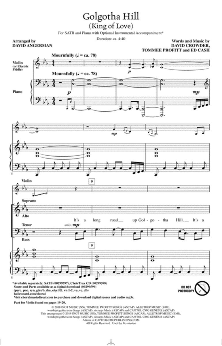 Golgotha Hill (King Of Love) (arr. David Angerman)