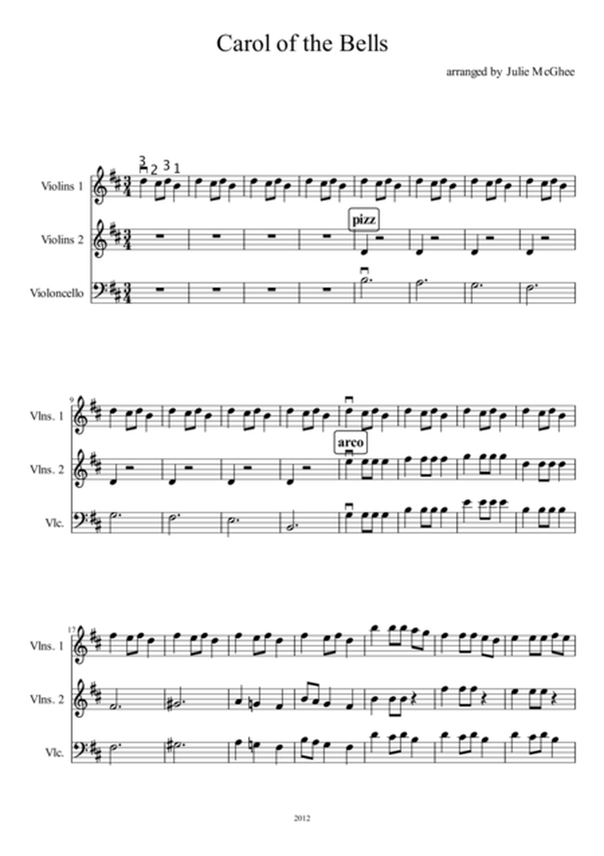 Carol of The Bells for Strings (score) image number null