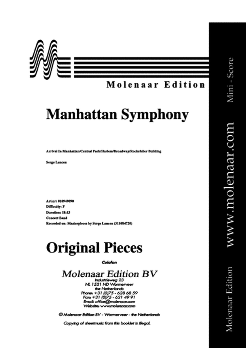 Manhattan Symphony by Serge Lancen Concert Band - Sheet Music